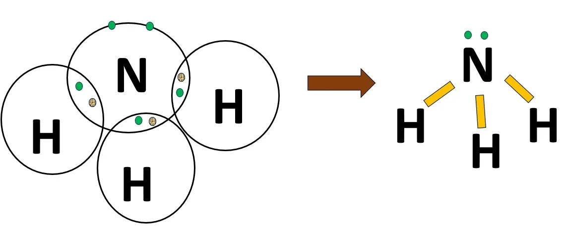 অ্যামোনিয়ার গঠন (NH3)- আয়নীয় ও সমযোজী যৌগ