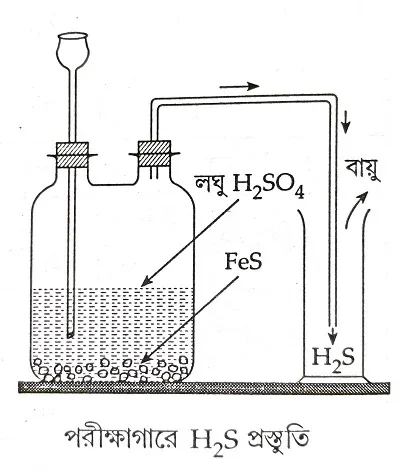 পরীক্ষাগারে ইড্রোজেন সালফাইড প্রস্তুতি